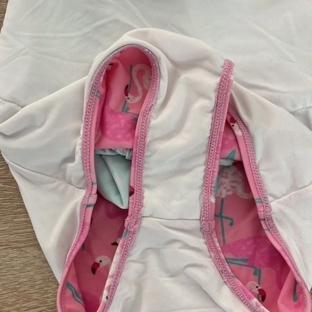 Matilda Jane Enchanted Garden Flamingo One Piece Swimsuit Girls Size 6